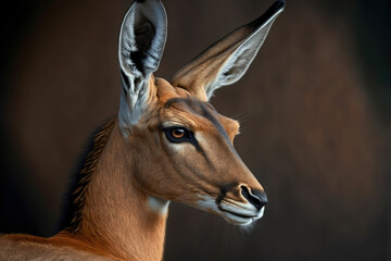 Antelope close-up portrait ,made with Generative AI