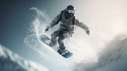 スノーボード・スノーボーダー・ウィンタースポーツのイメージ（Generative AI）
 - obrazy, fototapety, plakaty