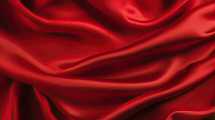 Fototapeta na wymiar Red Luxurious Silk Satin: Opulent, Glossy, and Elegant Background Designs. Generative AI Illustration.