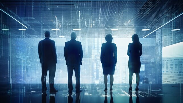 最新のテクノロジーを使ってグローバルビジネスをするビジネスパーソン（Generative AI）
