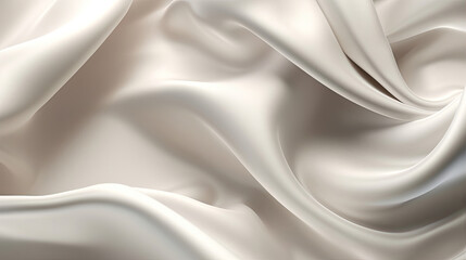 White Luxurious Silk Satin: Opulent, Glossy, and Elegant Background Designs. Generative AI Illustration.