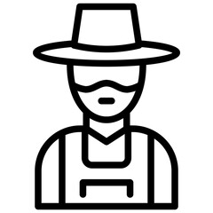 farmer ilustration design with outline