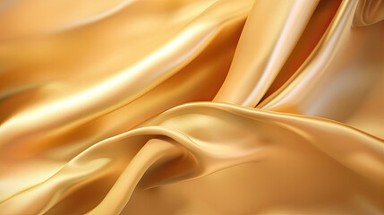 Fototapeta premium Gold Luxurious Silk Satin: Opulent, Glossy, and Elegant Background Designs. Generative AI Illustration.