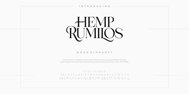 Abstract Fashion font alphabet. Minimal modern urban fonts for logo, brand etc. Typography typeface uppercase lowercase and number. vector illustration