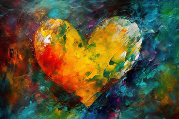 Naklejka premium Artistic colored heart shape