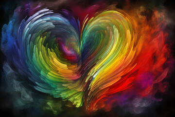 Artistic colored heart shape