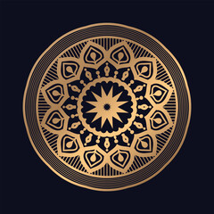 Golden Abstract Colorful Mandala design Background