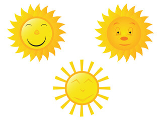 Sun vector illustrator smiley isolated