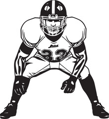 American football player Vector silhouette, Illustration, SVG © Dmytro