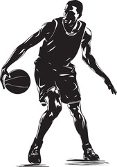 Basketball player Vector silhouette, Illustration, SVG