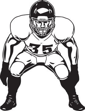 American football player Vector silhouette, Illustration, SVG