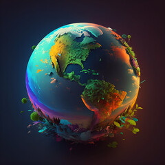 Earth day or environment day wallpaper made with generative AI technology 