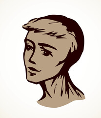 Smile man face. Vector drawing