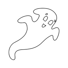 Coloring book page for kids. Halloween theme. Cartoon style character. Vector illustration isolated on white background.