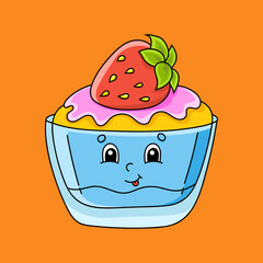 Cute character. Template for your design, books, stickers, cards, posters, clothes. Cartoon style. Birthday theme. Vector illustration.