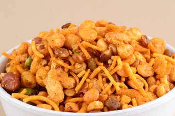 Indian Snacks : Mixture (roasted nuts with salt pepper masala, pulses, channa masala dal green...