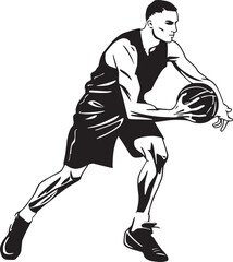 Basketball player Vector silhouette, Illustration, SVG