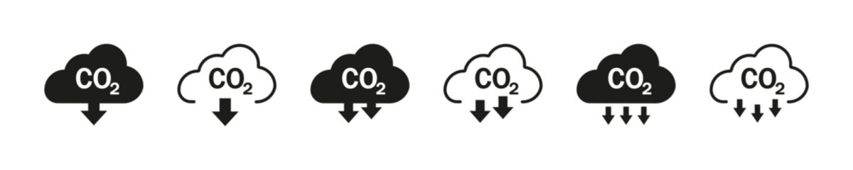 Cloud co2 vector icons. Symbol isolated on a white background. Vector illustration eps10