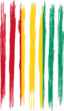 Guinea flag with brush paint textured isolated  on png  background