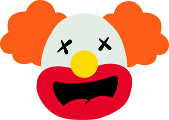 April Fool Clown Flat Hand Drawn Illustration