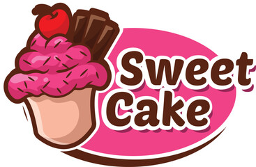 vector illustration of cake logo 