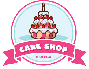vector illustration of cake logo 