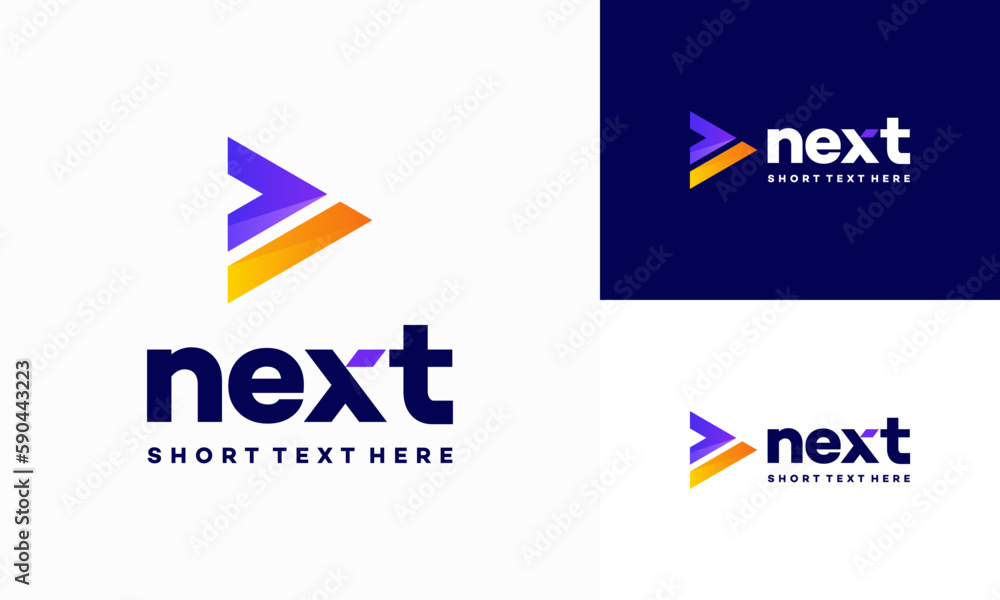 Wall mural modern next logo designs concept vector, arrow logo designs concept
