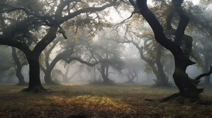 Nature's Masterpiece: Early Morning in an Old Oak Forest