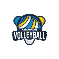 Volleyball Logo, Sport Simple Design, World Sports Tournament Vector, Illustration Symbol Icon