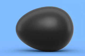 Farm organic black egg on blue background