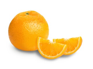 カットしたオレンジと丸ごとオレンジ