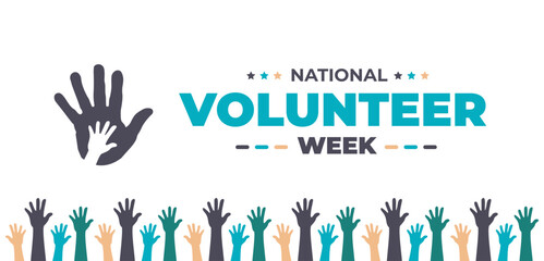 National Volunteer Week background for banner design template celebrated in april