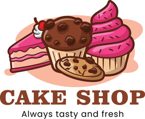 vector illustration of cake logo 