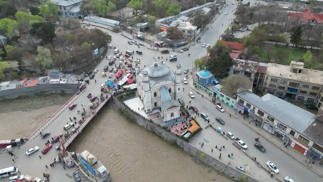 Shah Du Shamshira masjid in kabul, aerial video of masjid in kabul