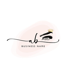 Handwriting initial of letter at a t feminine and beauty logo design 