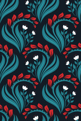 Nigh Flowers blossom seamless pattern