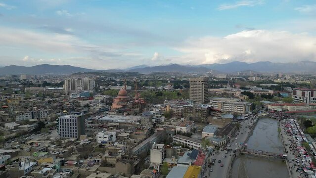 Center of Kabul city from above, Froshgah of Kabul, kabul Afghansitan