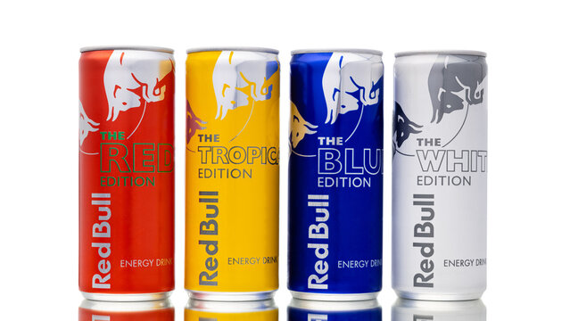 Red Bull Energy Drink Edition Can Isolated On White Background