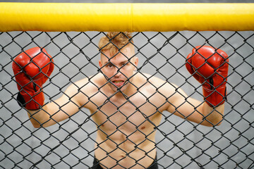 Muay Thai, The martial art of Thailand, Boxer sitting in the corner When the referee stops the...