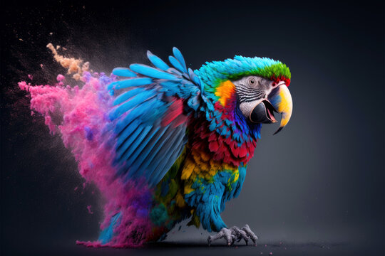 Fantasy colorful  Parrot, Generative Ai