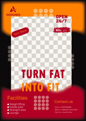 Gym Flyer Layouts with pink and Yellow Accents