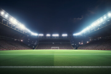 Fototapeta na wymiar stadium lights on the night, Generative AI 