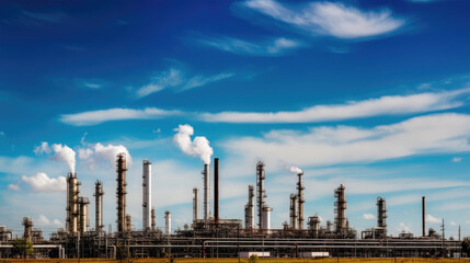 Obraz premium refinery blue sky