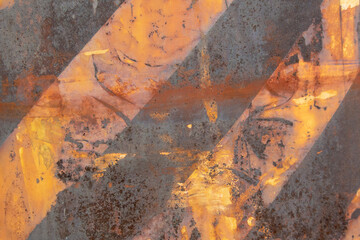 Rusted steel plate. Abandoned house, ruins. Metal.
Background material.