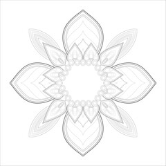 Coloring Book for adults. Hand drawn flowers in zentangle style for t-shirt design or tattoo and coloring book