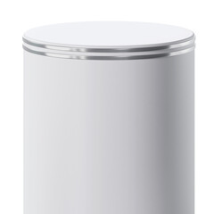 White clean cylinder podium and silver product display, 3d rendering