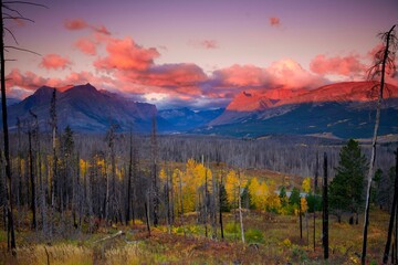 Sunrise over Glacier national park