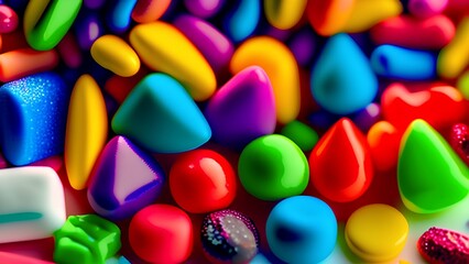 Fototapeta na wymiar Assortment of small colored candies - Generative AI