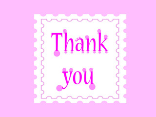 Thank You Message Card with pink text on white and light pink background