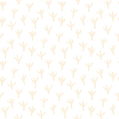 Hand drawn Easter seamless pattern, doodle footprints on a light background, great for banners, wallpapers, wrapping.